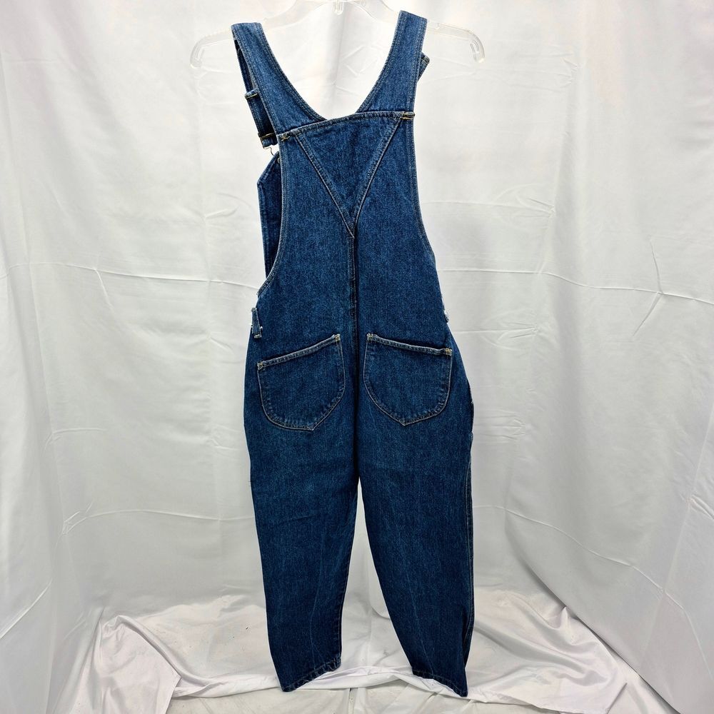 Vintage 80s/90s High-Waisted Pleated Denim Overalls Size Large Relax Retro Fit - Picture 2 of 11